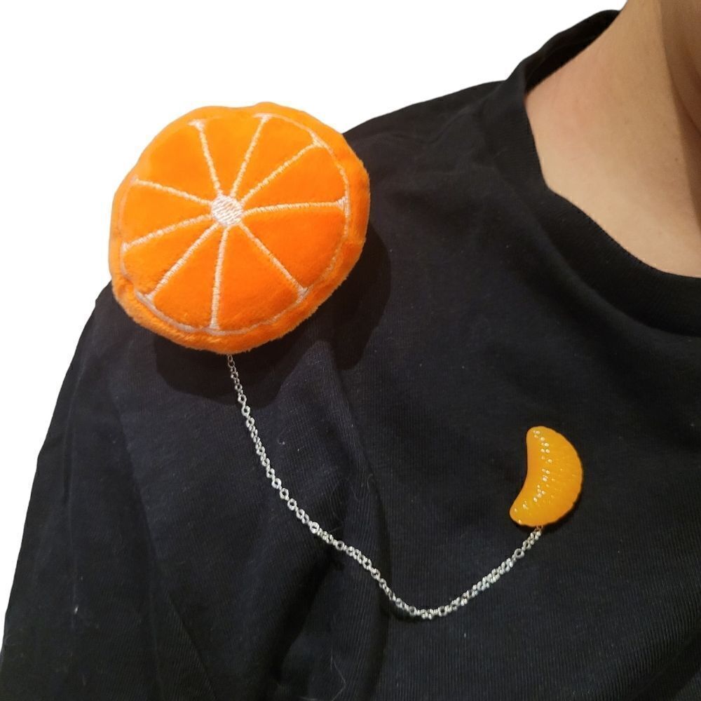 2/$20 Brand new funny orange brooch pin